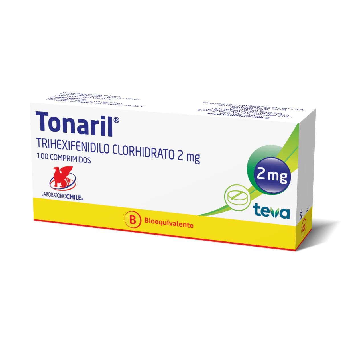 Tonaril 2 mg x 100 comprimidos "Ley Cenabast" Farmex-Pluxee-Persistente